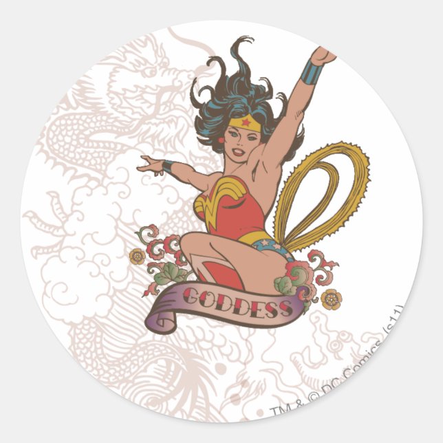 Wonder Woman Goddess Classic Round Sticker (Front)