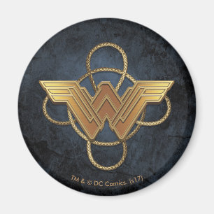 Wonder Woman Gold Symbol Over Lasso Magnet