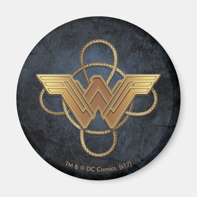 Wonder Woman Gold Symbol Over Lasso Magnet (Front)