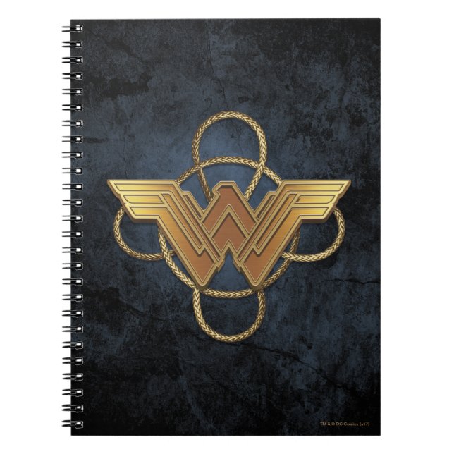 Wonder Woman Gold Symbol Over Lasso Notebook (Front)