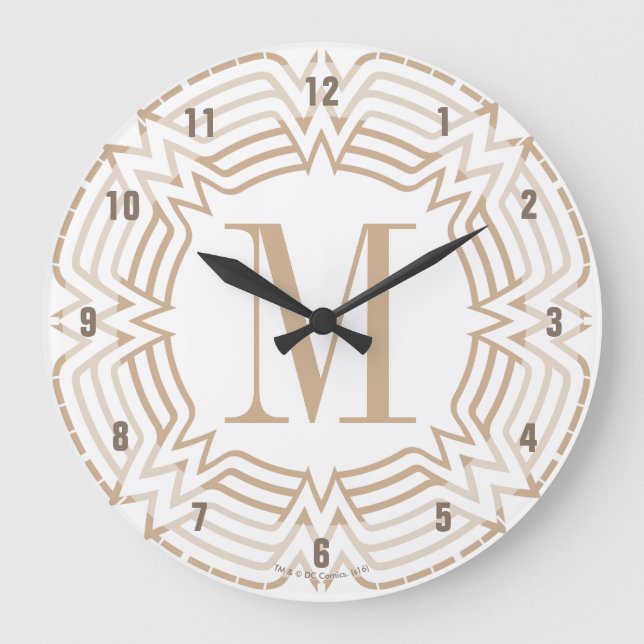 Wonder Woman Greek Pattern Large Clock (Front)