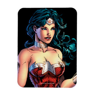 Wonder Woman Gripping Lasso Atop Rock Magnet
