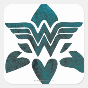 Wonder Woman Grunge Logo Square Sticker
