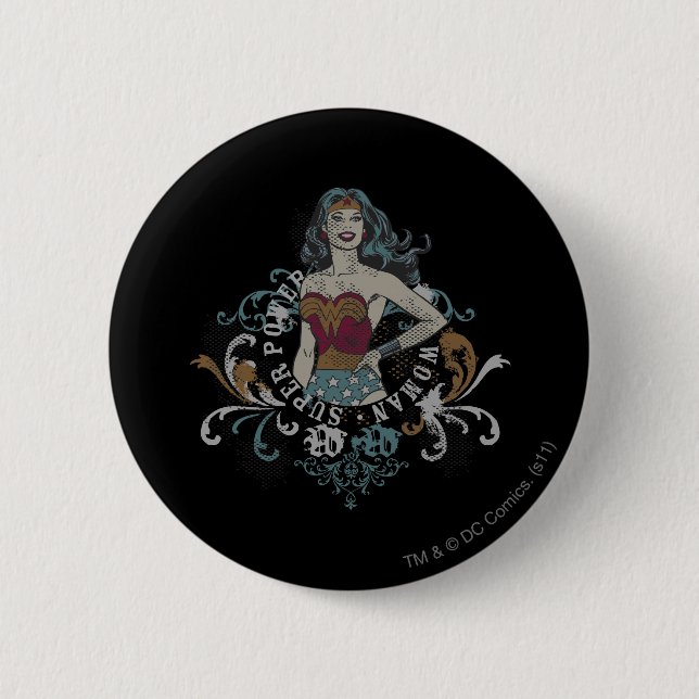 Wonder Woman Halftone 6 Cm Round Badge (Front)