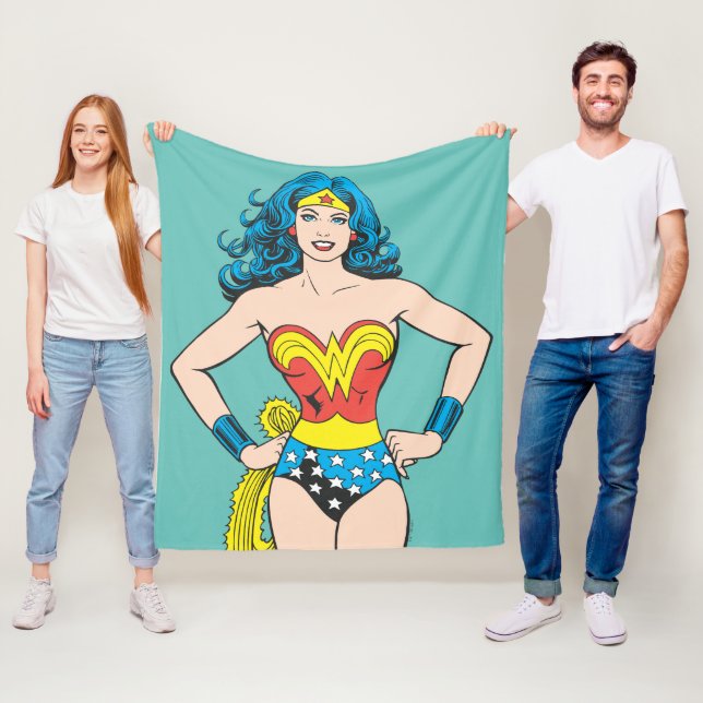 Wonder Woman Hands on Hips Fleece Blanket (In Situ)
