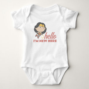 Wonder Woman Hello, I'm New Here - New Baby Baby Bodysuit