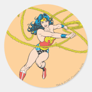 Wonder Woman Holds Lasso 1 Classic Round Sticker