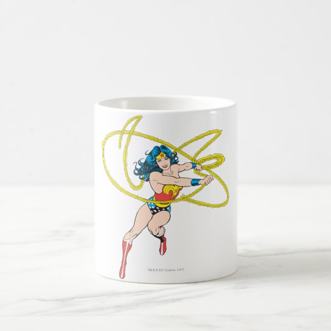Wonder Woman Holds Lasso 1 Coffee Mug (Center)