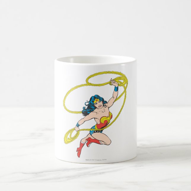 Wonder Woman Holds Lasso 3 Coffee Mug (Center)