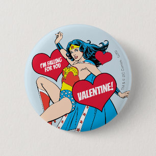 Wonder Woman I'm Falling For You Valentine 6 Cm Round Badge