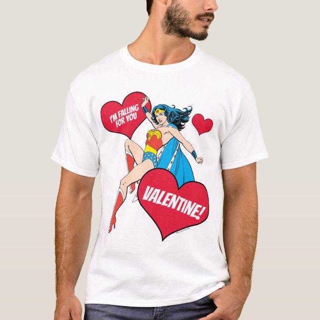 Wonder Woman | I'm Falling For You Valentine T-Shirt (Front)