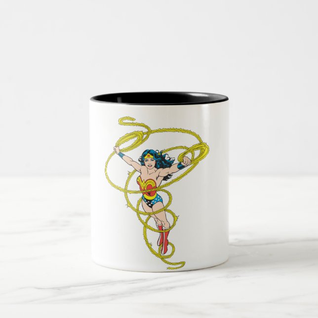 Wonder Woman in Lasso Two-Tone Coffee Mug (Center)