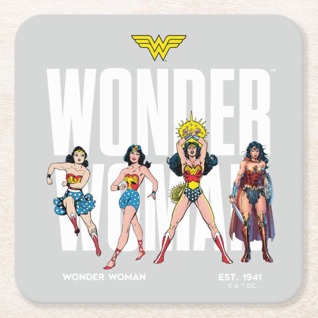 Wonder Woman Legends Forever Graphic Square Paper Coaster (Front)