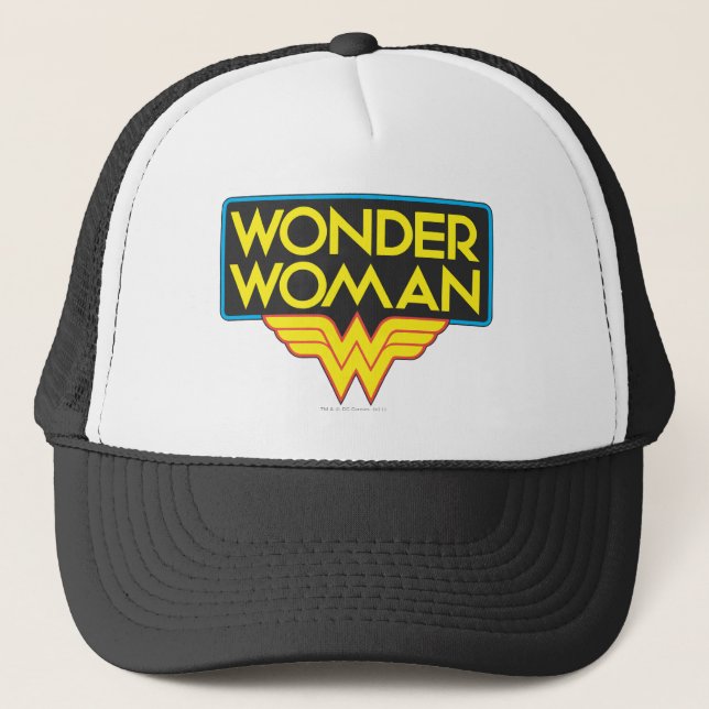 Wonder Woman Logo 3 Trucker Hat (Front)