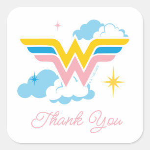 Wonder Woman Logo   Baby Shower Square Sticker