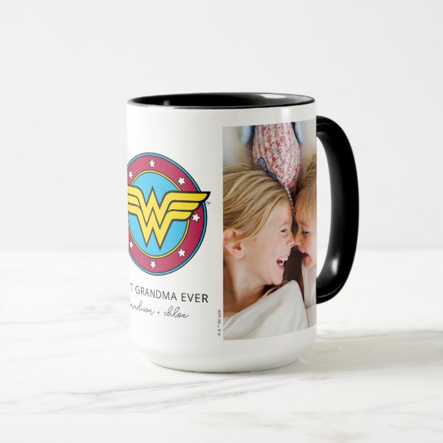 Wonder Woman Logo | Best Grandma Photo Mug (Front Right)