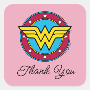 Wonder Woman Logo   New Baby Coming Soon Square Sticker
