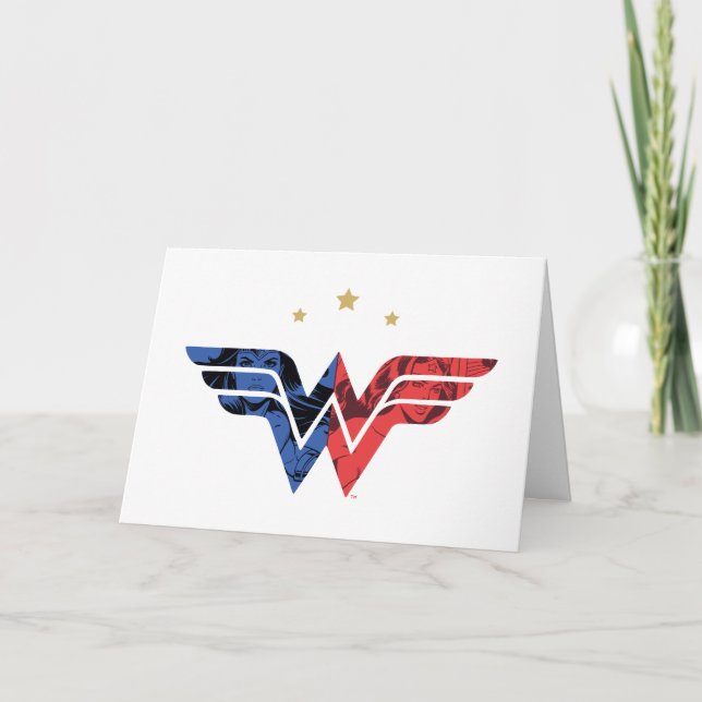 Wonder Woman Modern & Retro Comic Overlay Logo Card (Front)
