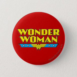 Wonder Woman Name and Logo 6 Cm Round Badge