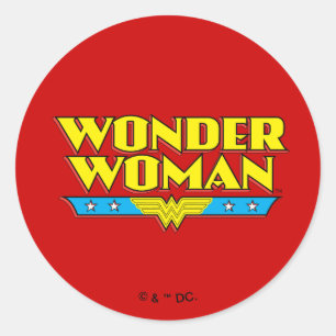 Wonder Woman Name and Logo Classic Round Sticker