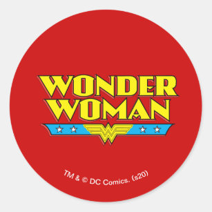 Wonder Woman Name and Logo Classic Round Sticker