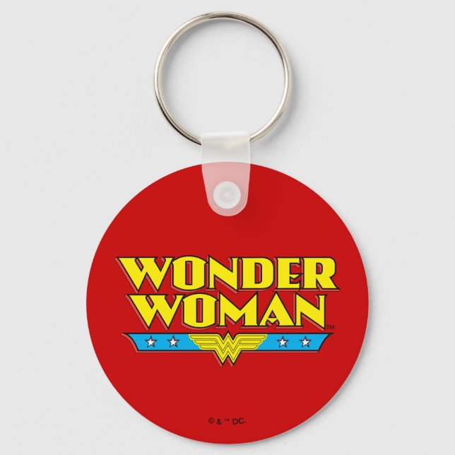 Wonder Woman Name and Logo Key Ring (Front)