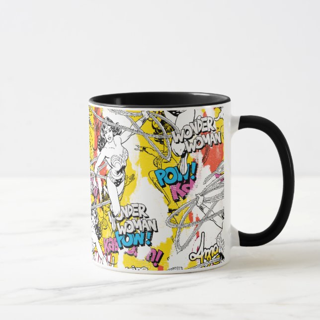 Wonder Woman Neon Pattern Mug (Right)