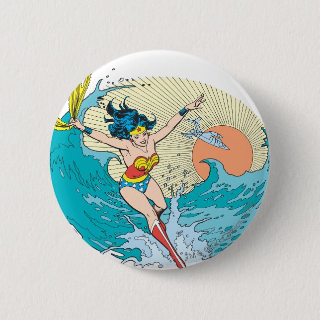 Wonder Woman Ocean Sky 6 Cm Round Badge (Front)