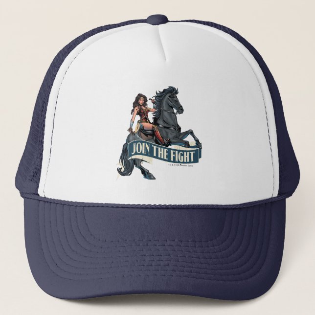Wonder Woman on Horse Comic Art Trucker Hat (Front)
