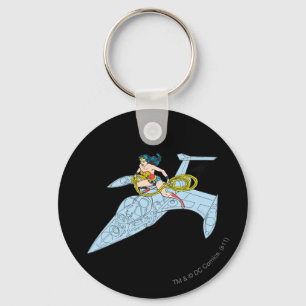 Wonder Woman on Spaceship Key Ring
