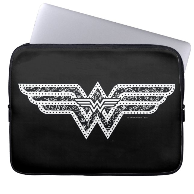 Wonder Woman Paisley Logo Laptop Sleeve (Front)