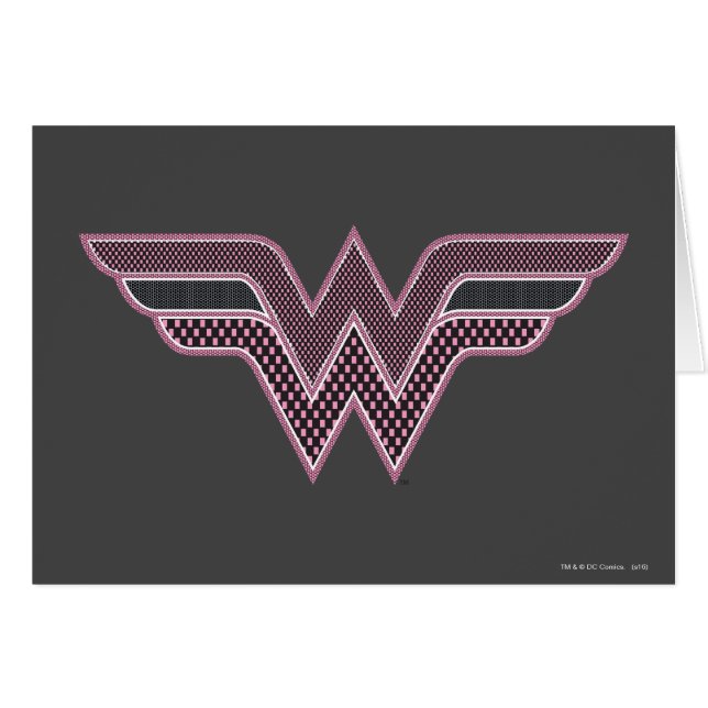 Wonder Woman Pink and Black Chequered Mesh Logo (Front Horizontal)