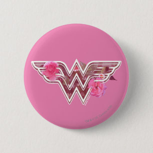 Wonder Woman Pink Camellia Flowers Logo 6 Cm Round Badge