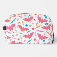 Wonder Woman Pink Logo and Lightning Pattern