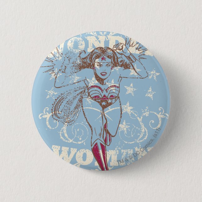 Wonder Woman Pow 6 Cm Round Badge (Front)