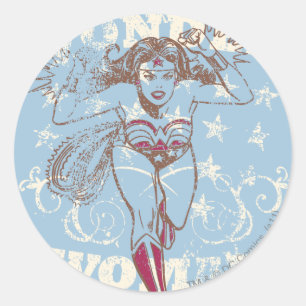 Wonder Woman Pow Classic Round Sticker