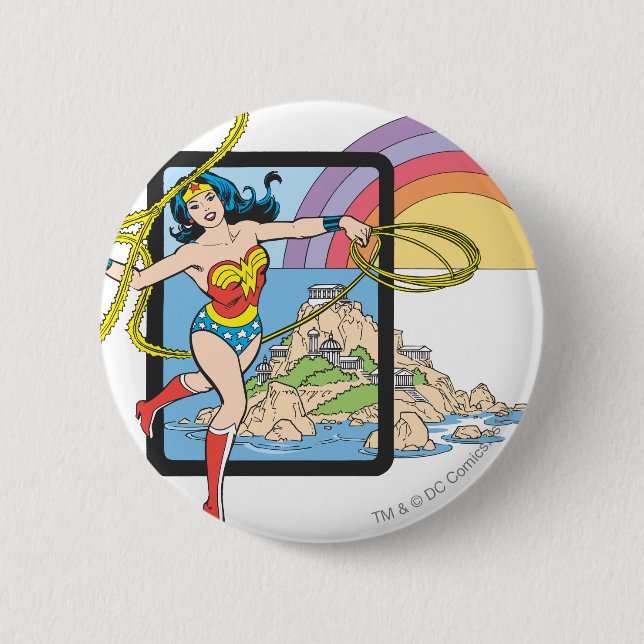 Wonder Woman Rainbow 6 Cm Round Badge (Front)