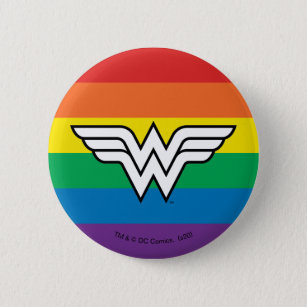 Wonder Woman Rainbow Logo 6 Cm Round Badge