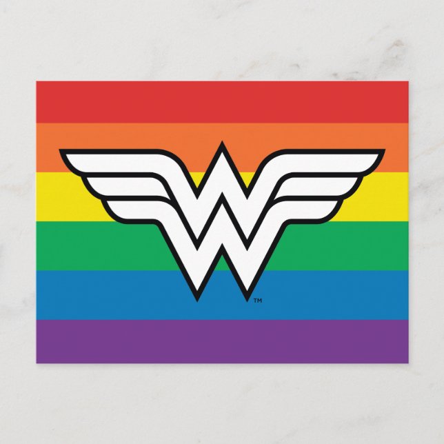 Wonder Woman Rainbow Logo Invitation Postcard (Front)