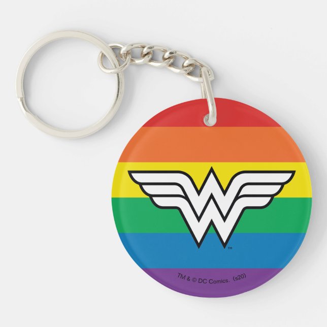 Wonder Woman Rainbow Logo Key Ring (Front)