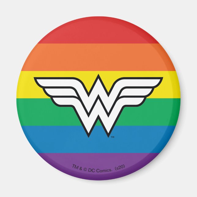 Wonder Woman Rainbow Logo Magnet (Front)