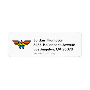 Wonder Woman Rainbow Logo Return Address Label