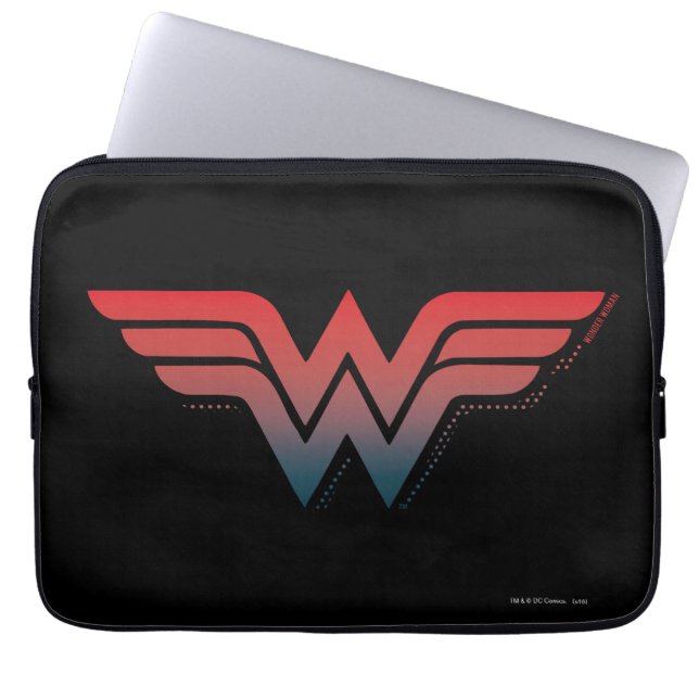 Wonder Woman Red Blue Gradient Logo Laptop Sleeve (Front)