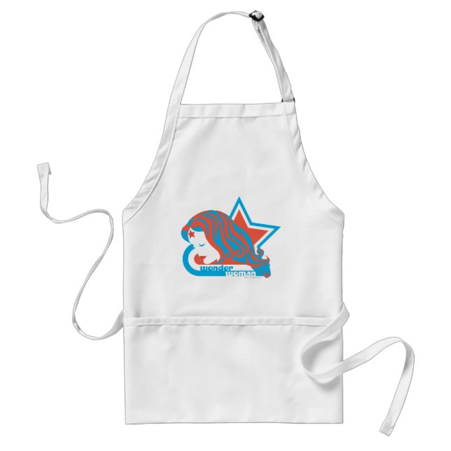 Wonder Woman Red & Blue Star Standard Apron (Front)