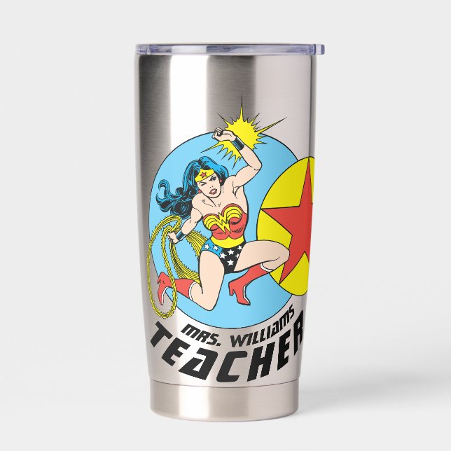 Wonder Woman Red Star Teacher Insulated Tumbler (Left)
