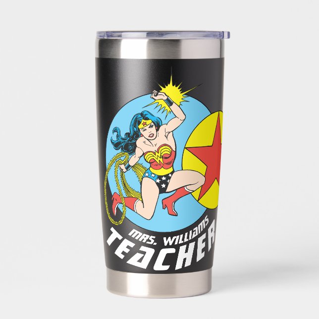 Wonder Woman Red Star Teacher Insulated Tumbler (Left)