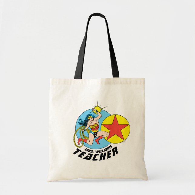 Wonder Woman Red Star Teacher Tote Bag (Front)