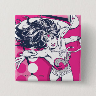 Wonder Woman Retro Glam Character Art 15 Cm Square Badge