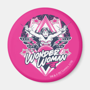 Wonder Woman Retro Glam Rock Graphic Magnet