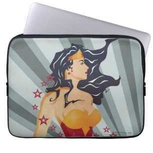Wonder Woman Retro Profile Sunburst Laptop Sleeve